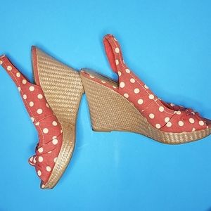 American Eagle Polka Dot Wedges